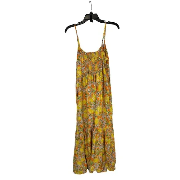 Aqua Yellow Floral Midi Dress - Picture 6 of 9